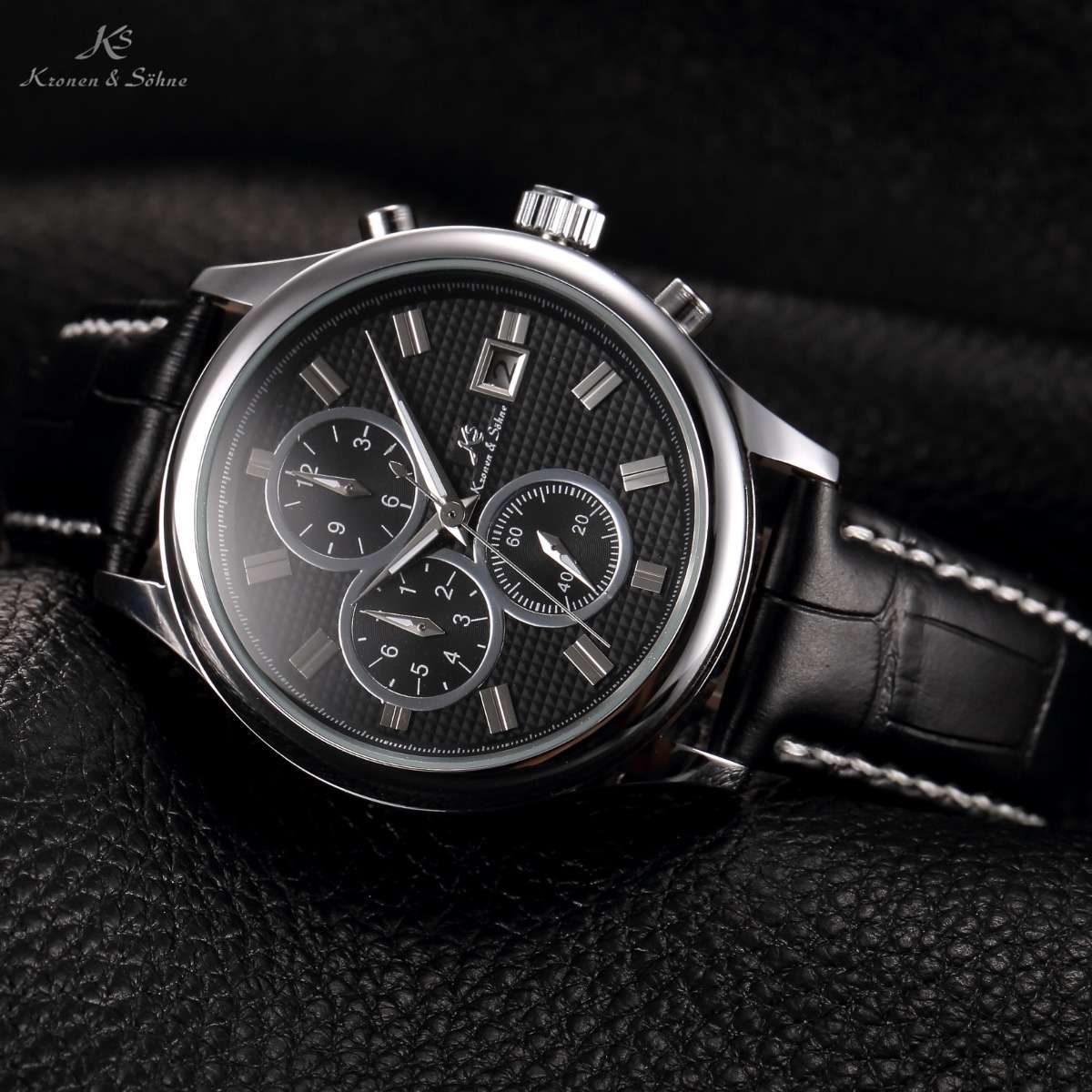 KRONEN & SOHNE Nautilus AUTOMATIC Jules Verne Chronograph Watch w/ BOX AND PAPERS