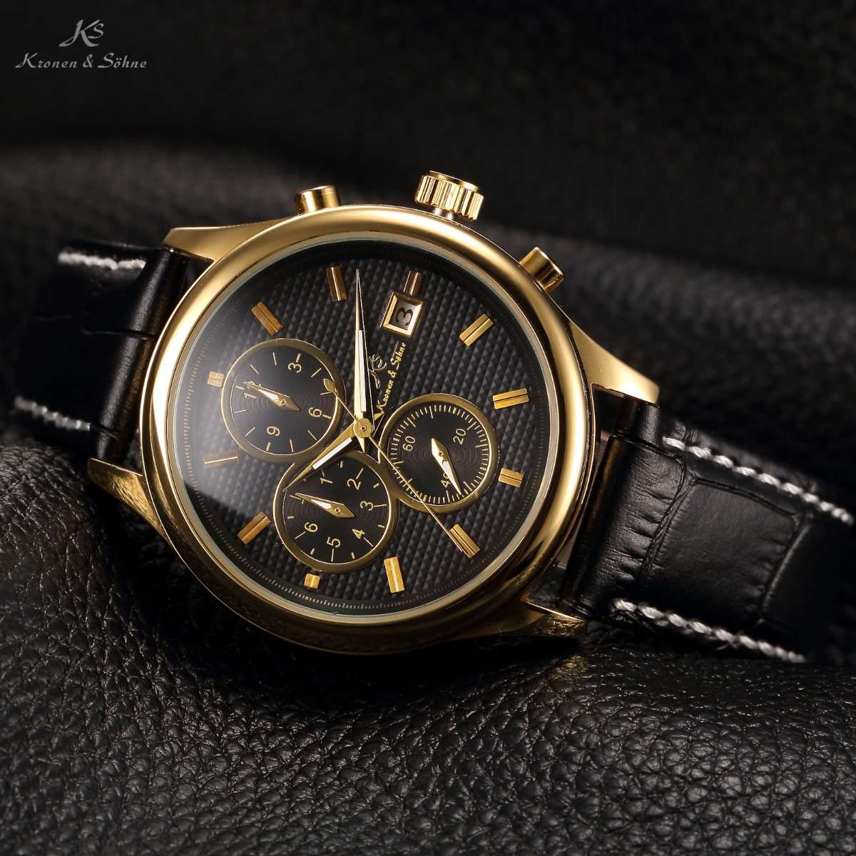 KRONEN & SOHNE Jules Verne Voyager AUTOMATIC Chronograph Watch BRAND NEW w/ BOX AND PAPERS