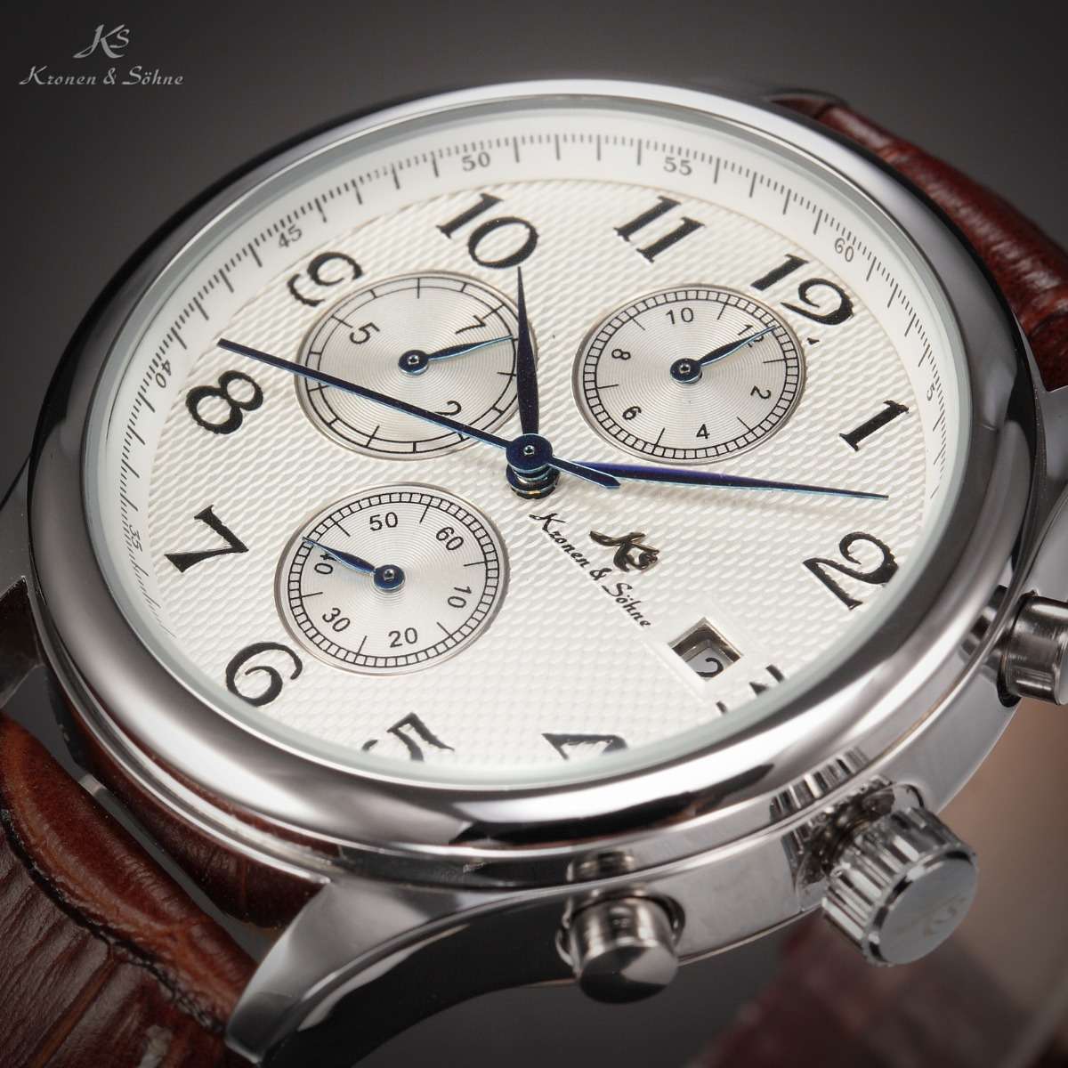 KRONEN & SOHNE Nautilus Voyager AUTOMATIC Jules Verne Chronograph Watch w/ BOX AND PAPERS