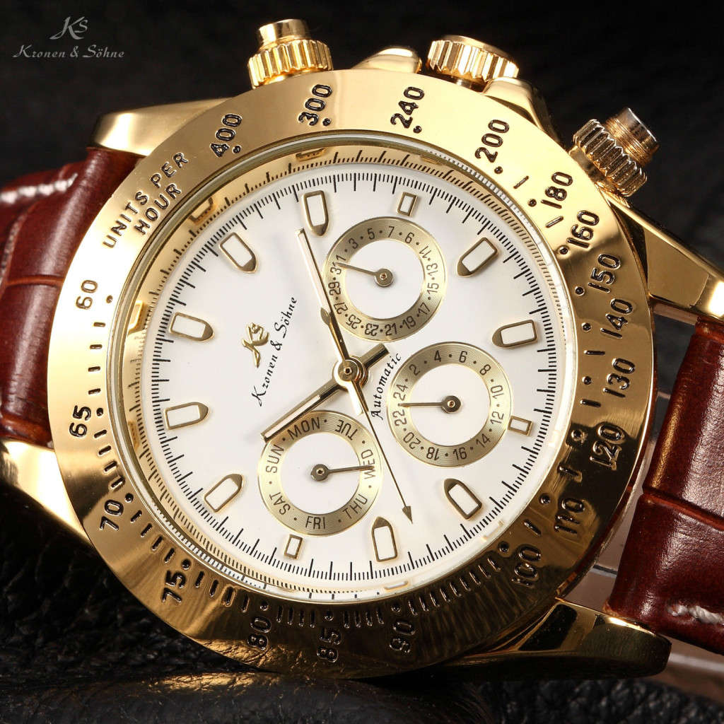 Swiss Lux Co. Exclusive* KRONEN & SOHNE Imperial Automatic MECCANICO Chronograph Watch