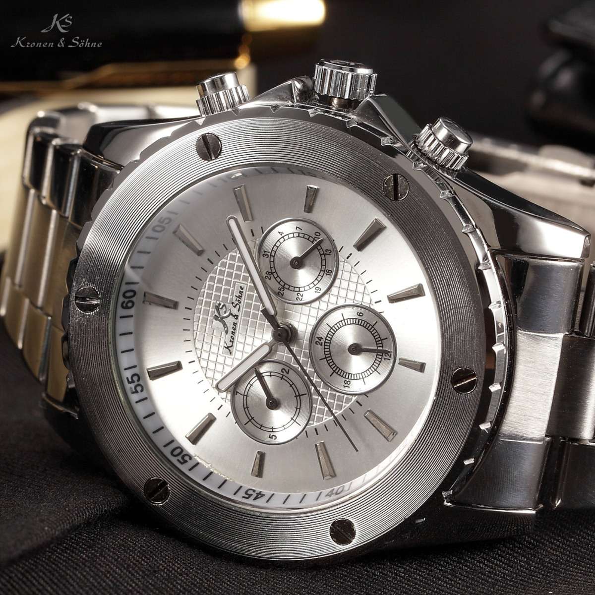 KRONEN & SOHNE Loki Chronograph Automatic Mechanical Watch w/ BOX AND PAPERS