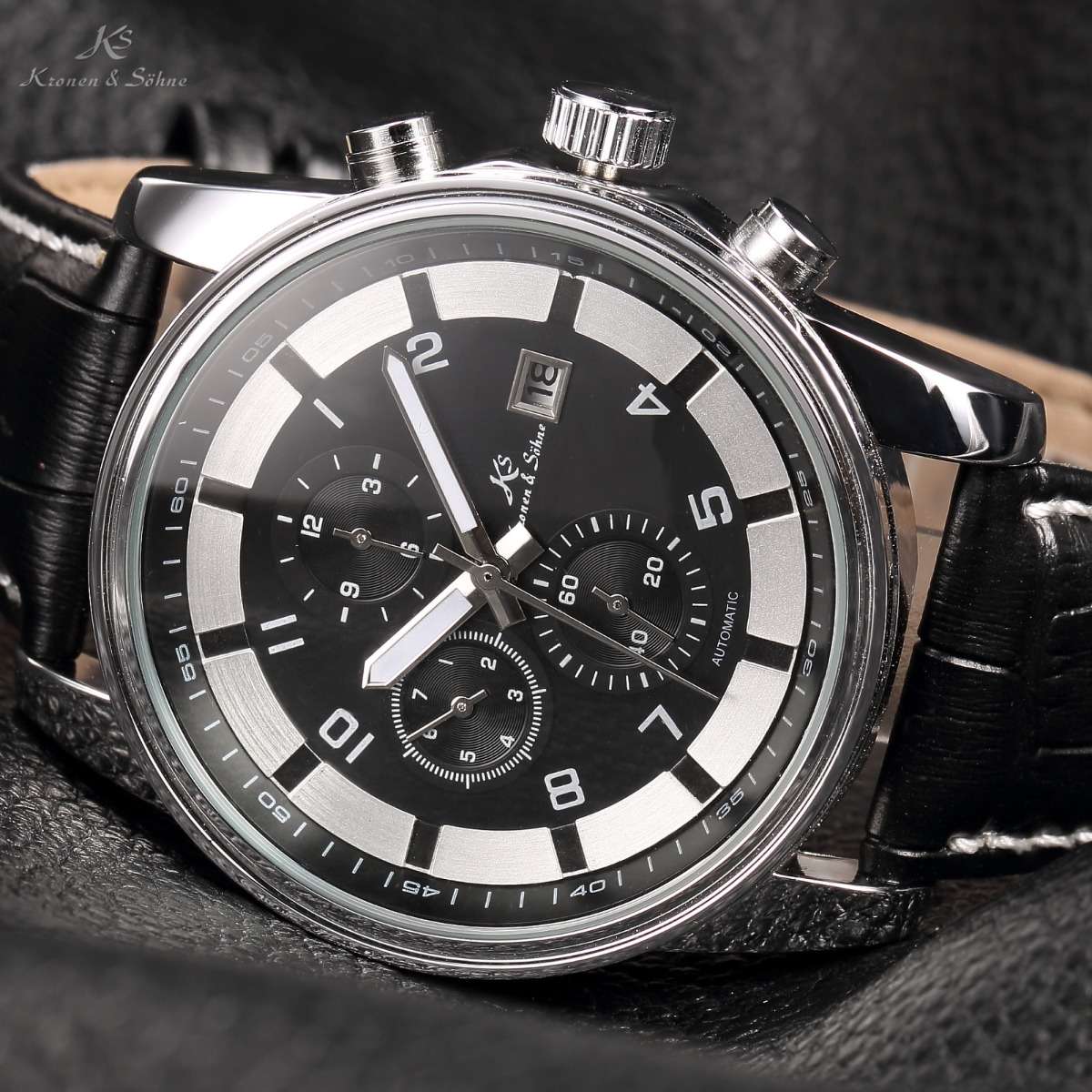 KRONEN & SOHNE Daytona Automatic MECCANICO Chronograph Watch w/ box, papers, warranty