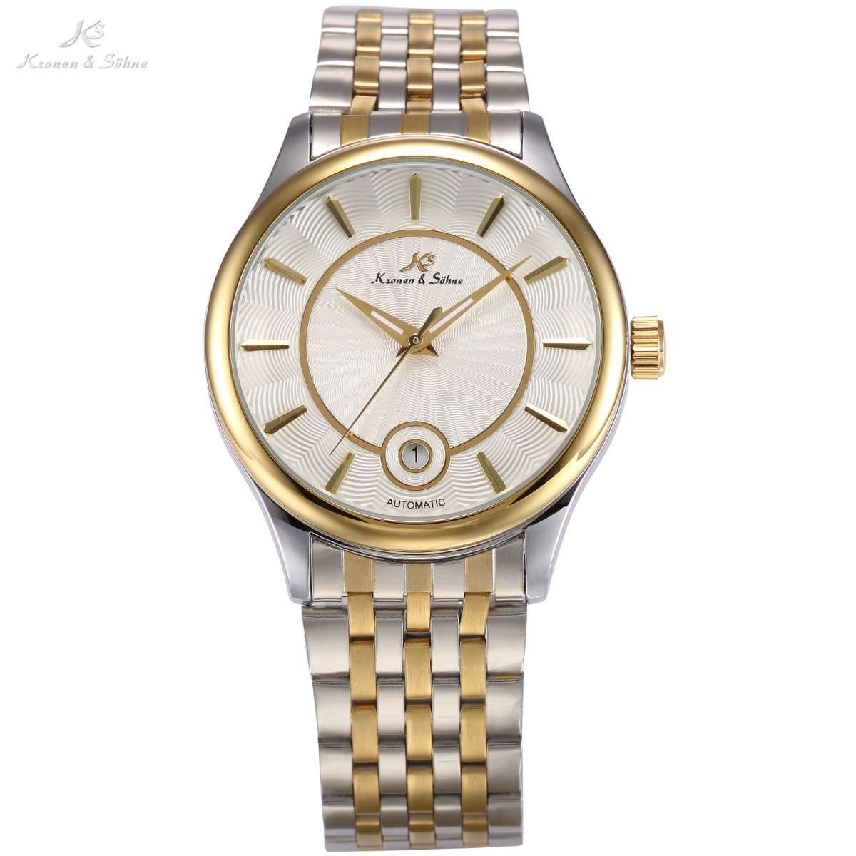 KRONEN & SOHNE Classic Steel AUTOMATICO Watch w/ BOX AND PAPERS