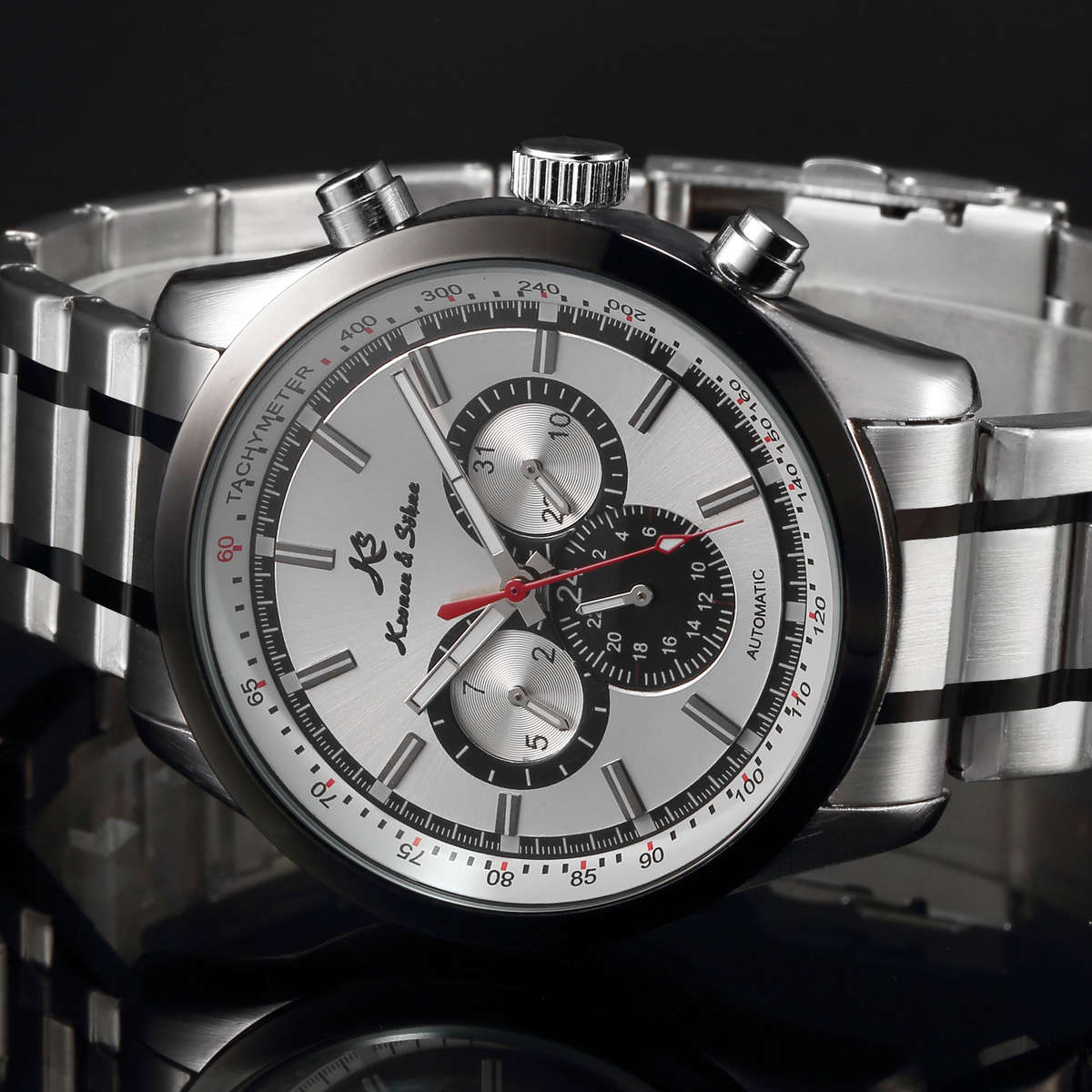 KRONEN & SOHNE Two Tone Racing Countryman Automatic Watch Brand new w/ BOX, PAPERS