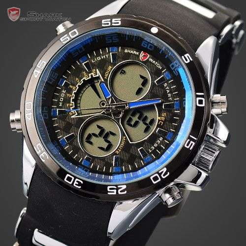 SHARK DUAL LED CHRONOGRAPH LEOPARD WATCH W/ BOX, PAPERS, LOADED!!