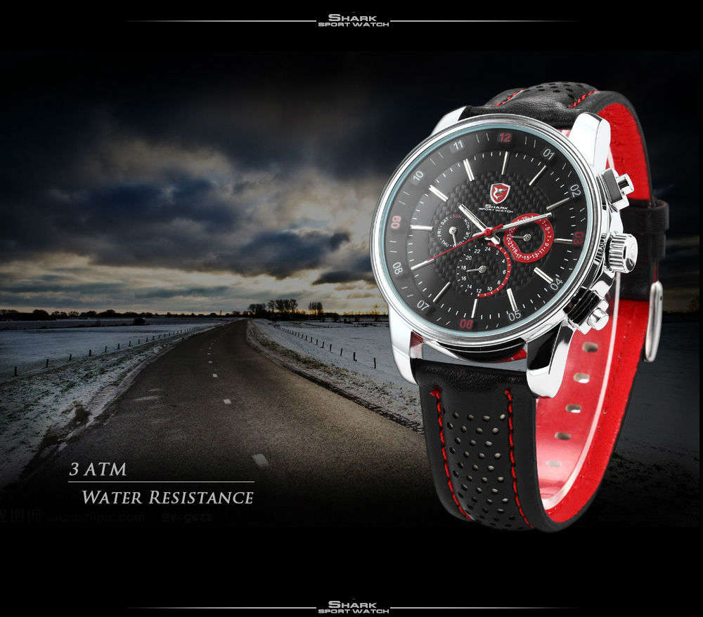 SHARK GRAN TORINO **CARBON INFUSED** CHRONOGRAPH WATCH W/ BOX, PAPERS, LOADED!!