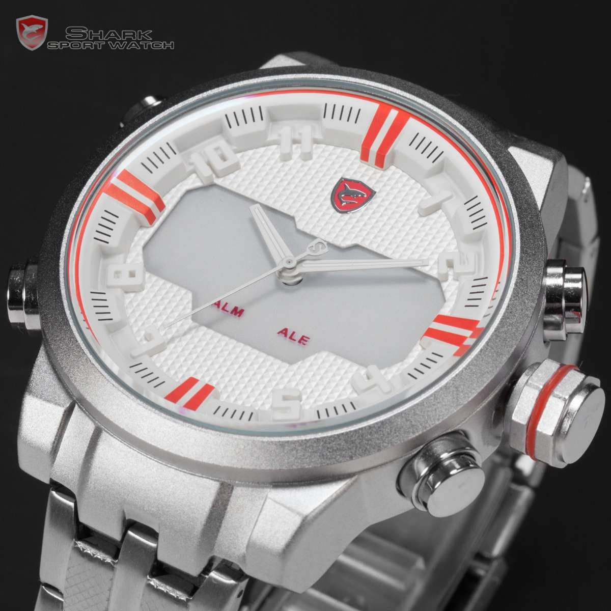 SHARK Sawback Angelshark Type B Dual LED Stopwatch CHRONOGRAPH WATCH W/ BOX, PAPERS, LOADED!!