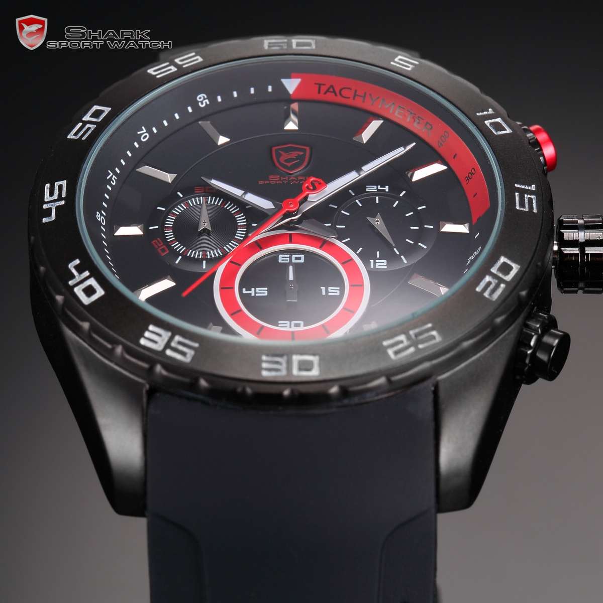 Brand new! SHARK CARBON INFUSED BLACK LEATHER CHRONOGRAPH WATCH W/ BOX, PAPERS, LOADED!!