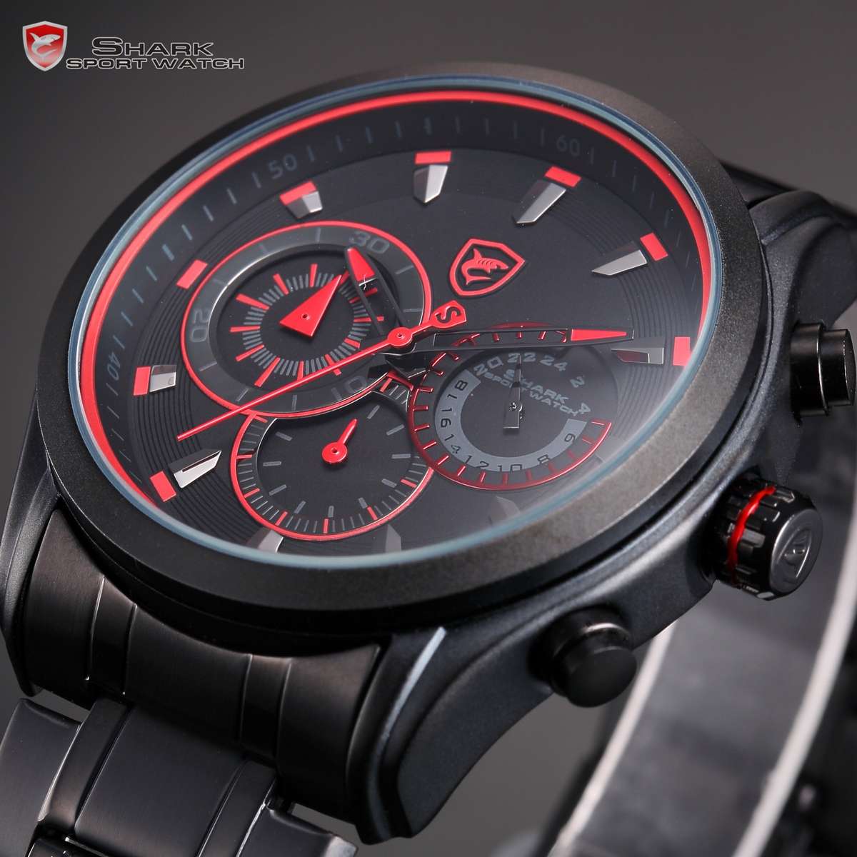 SHARK Red Trim Racer Chronograph Watch Brand New W/ BOX, PAPERS, LOADED!!