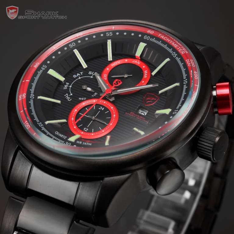 brand new SHARK F1 BLACKNOSE CHRONOGRAPH WATCH BRAND NEW W/ BOX, PAPERS, LOADED!!