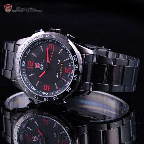 SHARK "MAKO" SHARK DUAL LED WATCH W/ BOX, PAPERS, LOADED!!