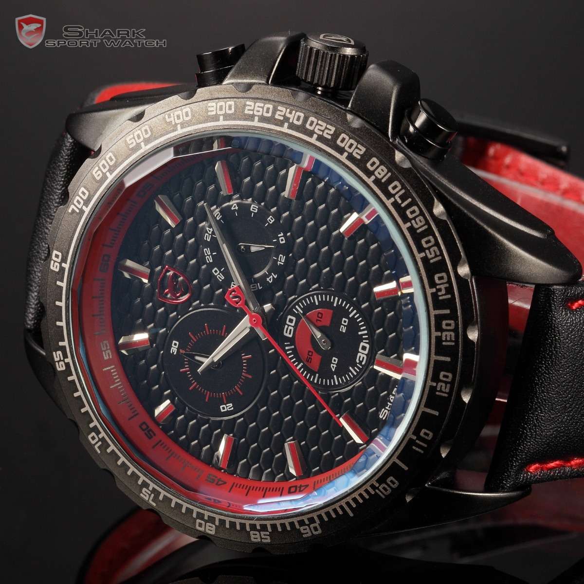 SHARK "THE BIG ONE1" FRILLED SHARK CHRONOGRAPH WATCH W/ BOX, PAPERS, LOADED!!