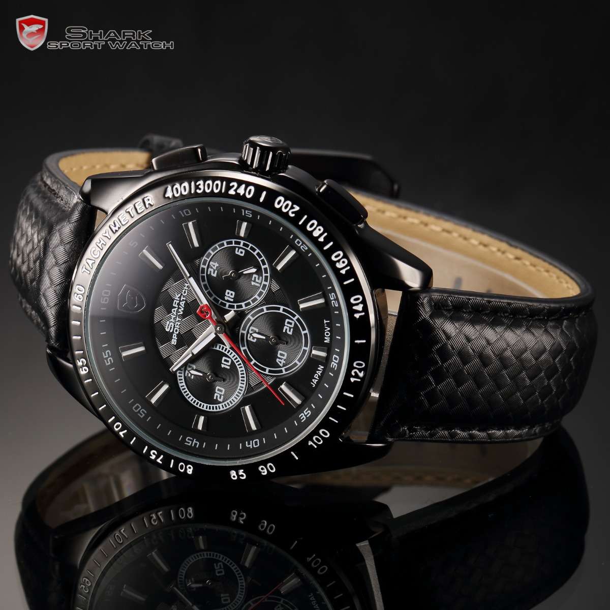 1 DAY ONLY* SHARK DAYTONA BLACK EDITION CHRONOGRAPH WATCH W/ BOX, PAPERS, WARRANTY, LOADED!!