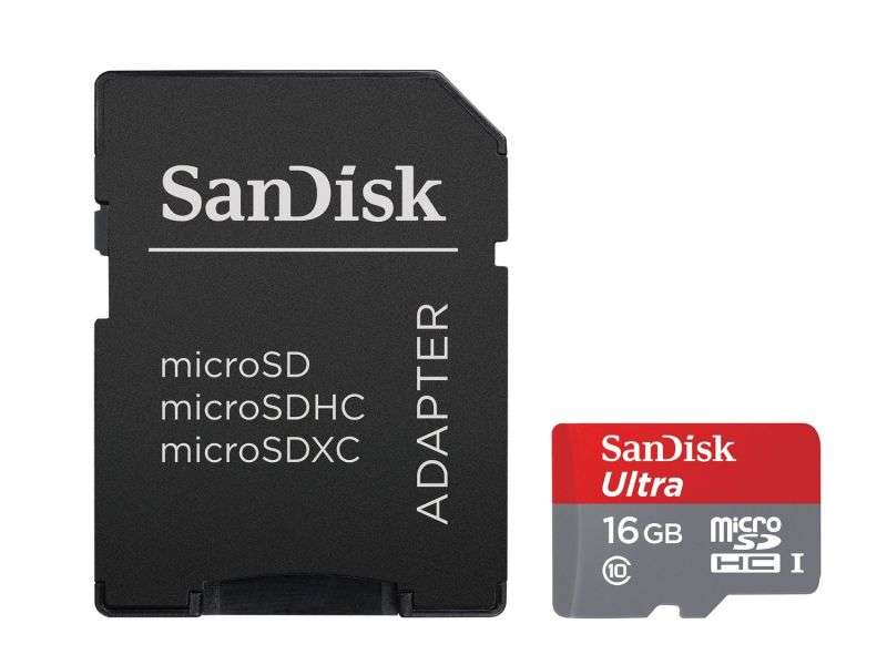 SanDisk 16GB Ultra microSDHC UHS-I Card(48 mb/s, w-adaptor)