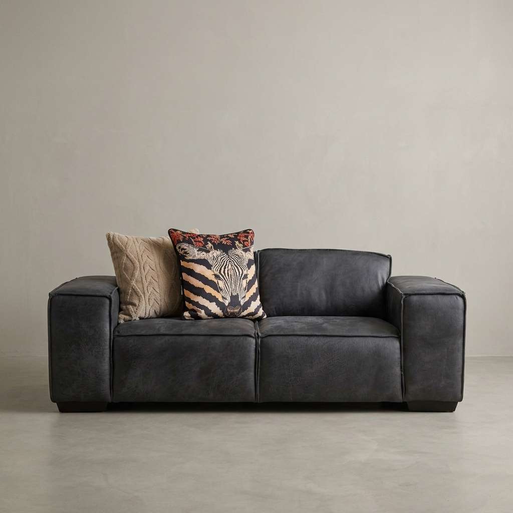 KC Furn-Elite 3 Division Genuine Leather Sofa
