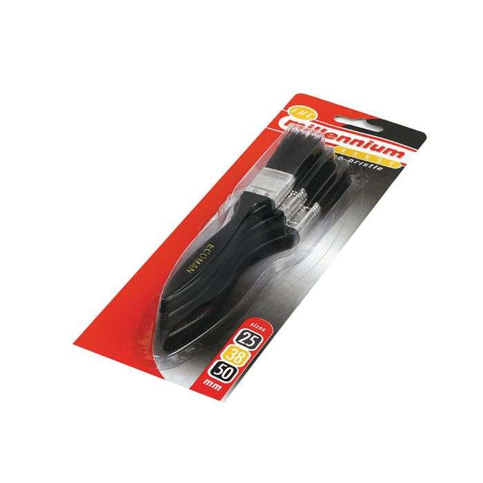 Academy Brushware Ecoman 3 Piece Paint Brush Set - 25/38/50mm
