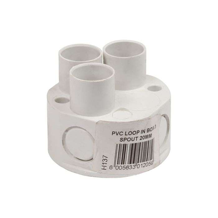PVC Conduit 3 Spout Loop In Box 20mm