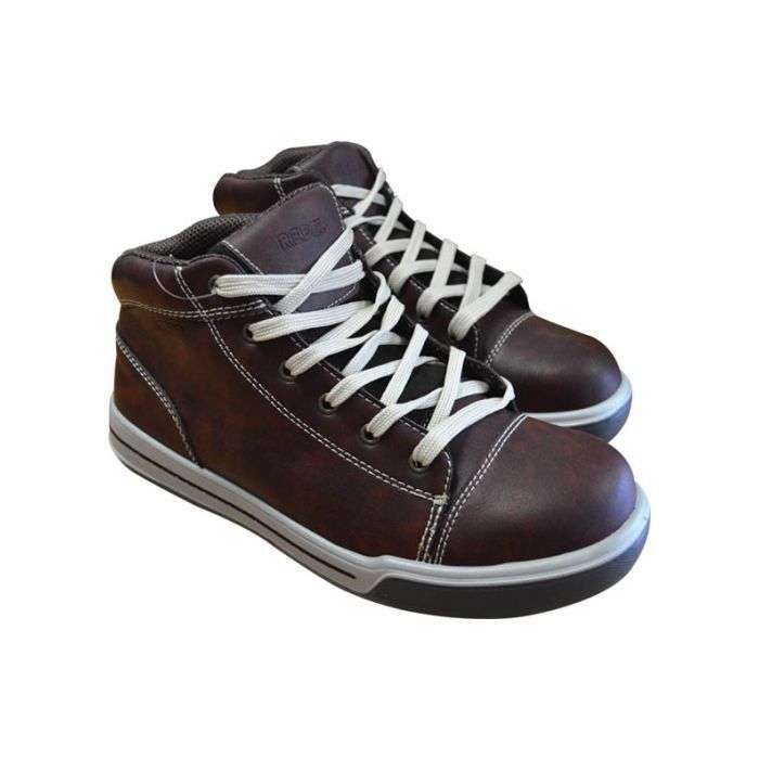 Rebel Brown Hi-Top Safety Shoes- Size 7