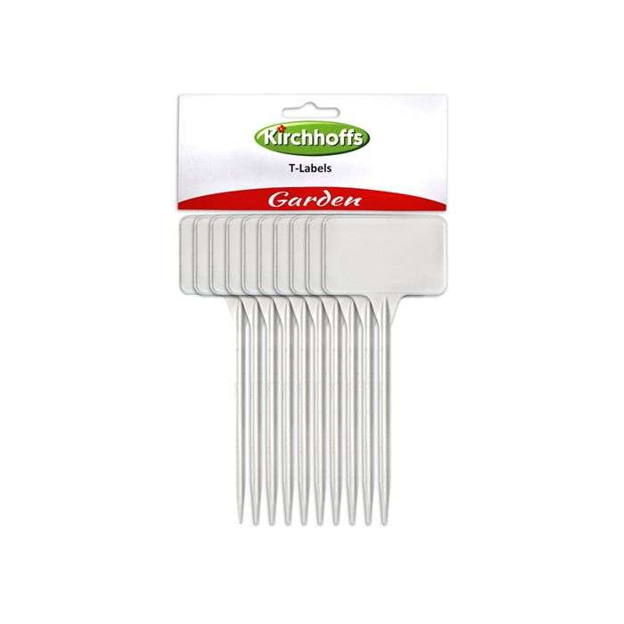 Kirchhoffs White Plastic T-Labels - 20 Pack