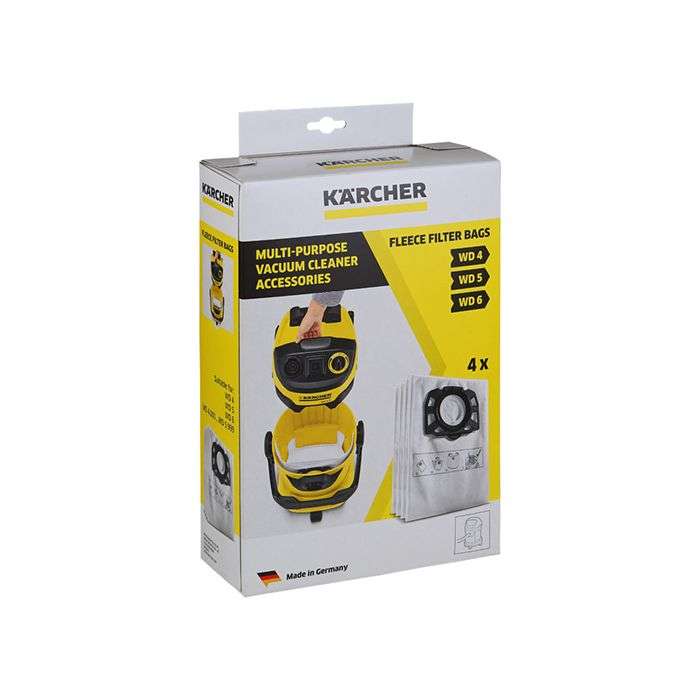 Kärcher WD4/WD6 Fleece Filter Bags - 4 Pack