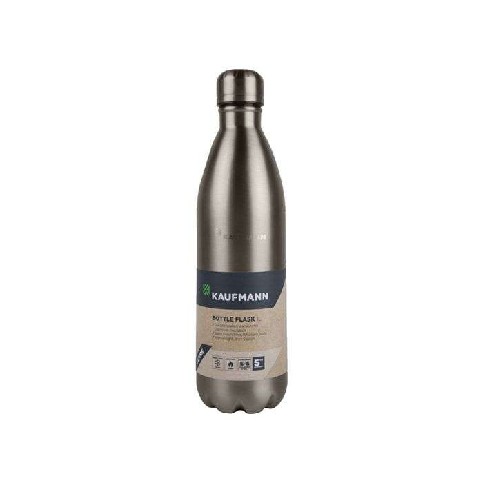 Kaufmann Grey Stainless Steel Bottle Flask 1L
