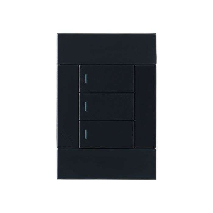 Veti 2 Charcoal 3-Lever 1-Way Light Switch 2x4