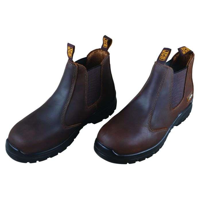 JCB Brown Chelsea Safety Shoe- UK 7