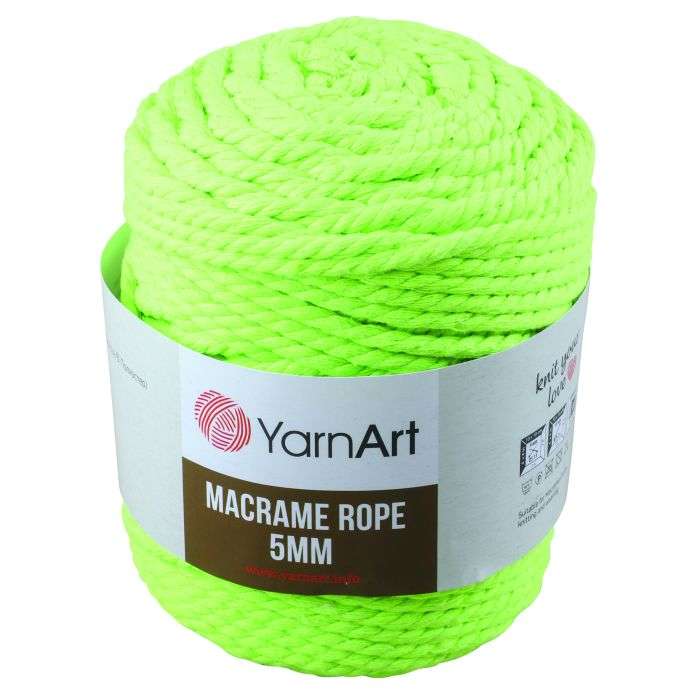 YarnArt Neon Green Macrame Rope 5mm 500g