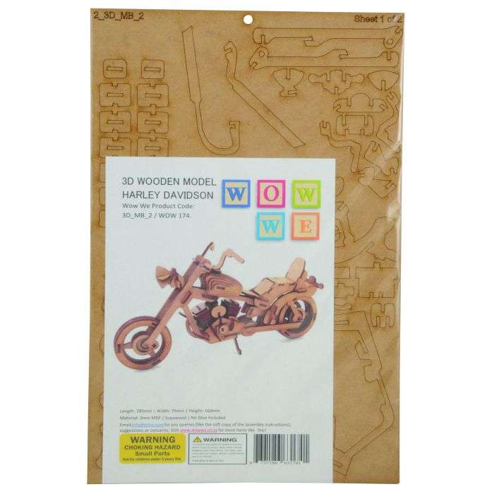 Wow We 3D Wooden Model Harley Davidson
