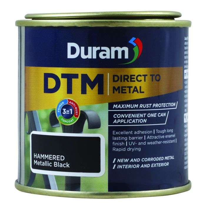 Duram DTM Metal Black Metal Primer 3in1 Hammered 250ml
