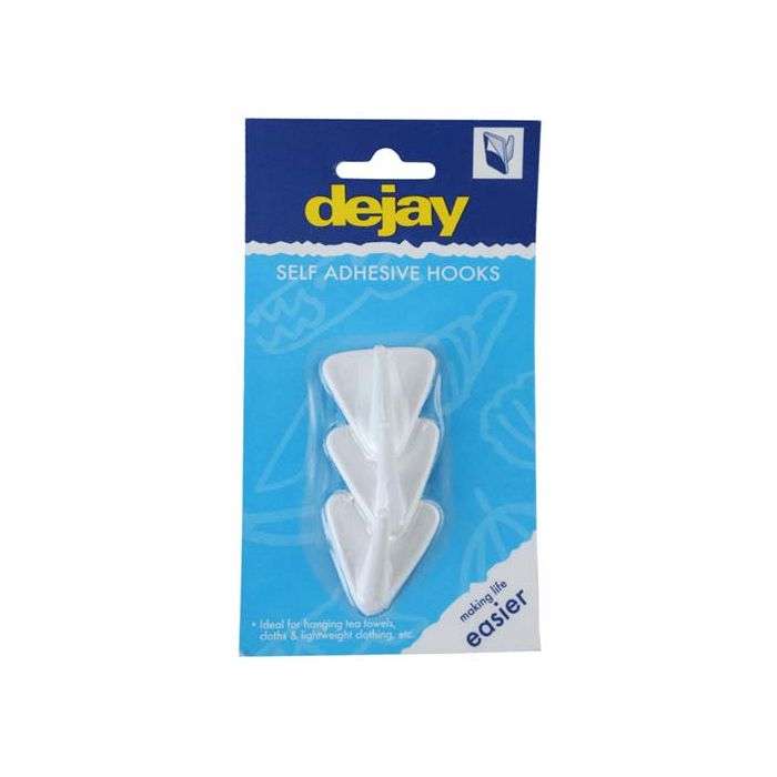 Dejay Self Adhesive Single Hooks - 3 Pack