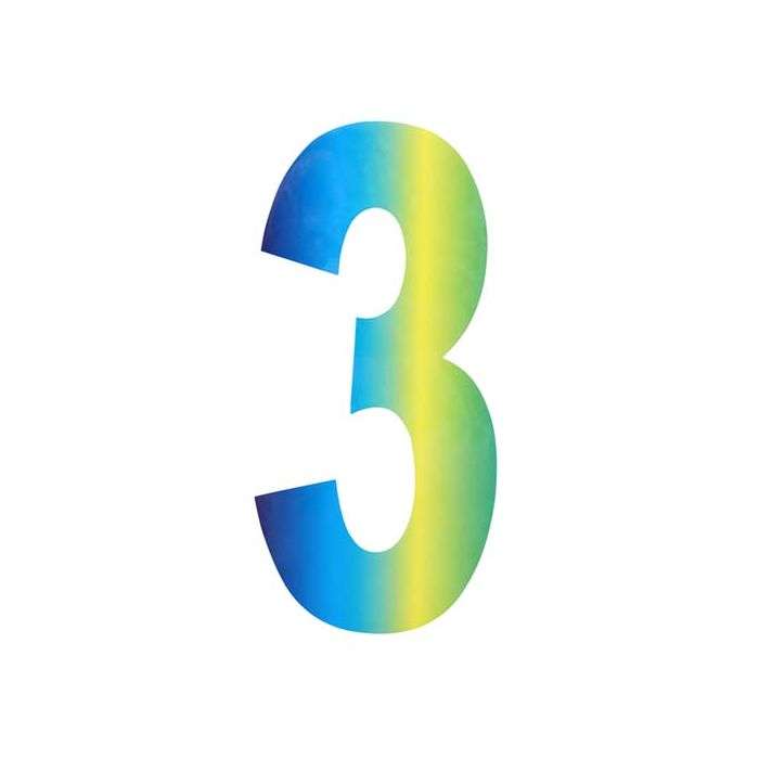 Coloured Wheelie Bin Numeral No.3