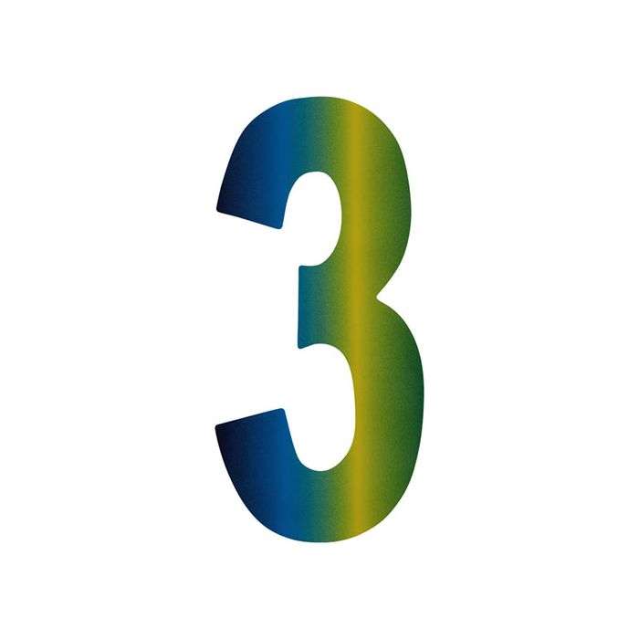 Coloured Numeral No.3