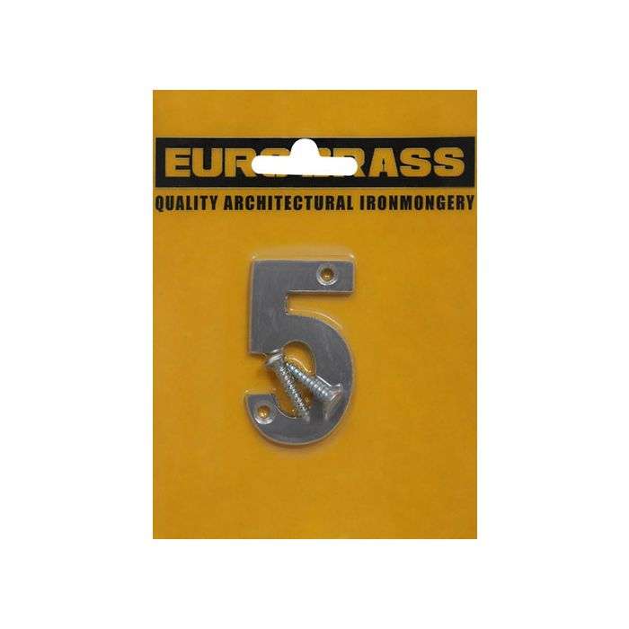 Euro Brass Aluminium Numeral No.5 50mm