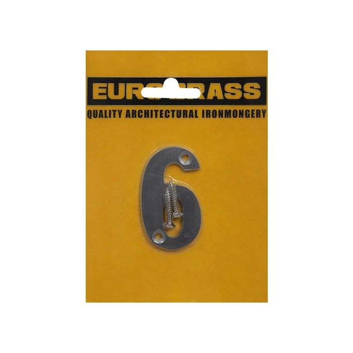 Euro Brass Aluminium Numeral No.6 50mm