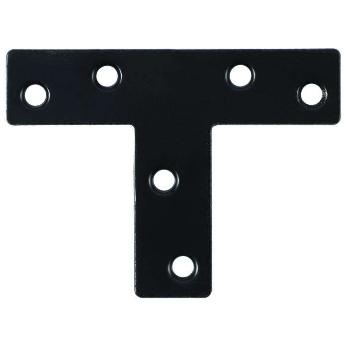 August Vormann Black Flat T-Shaped Bracket 70/52 x 16mm