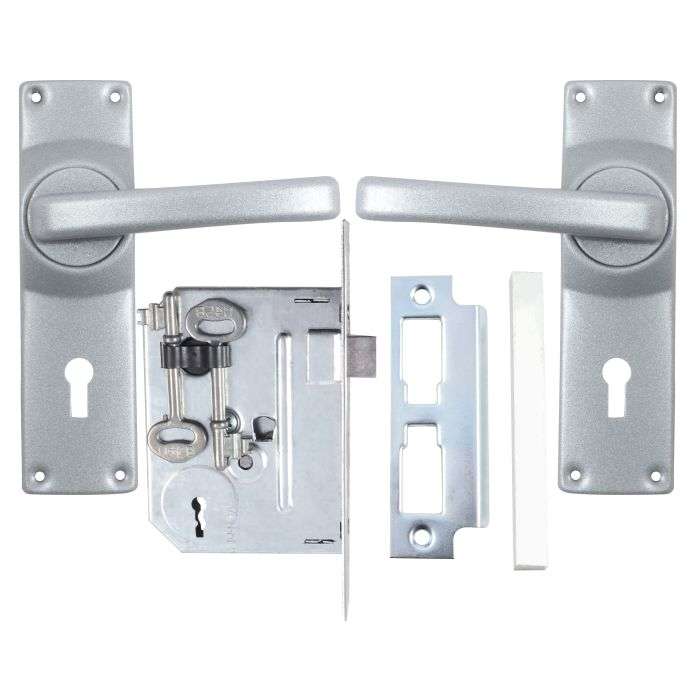 Fort Knox Stain Chrome Eco Lever Handle On Backplate 3 Lever Lockset