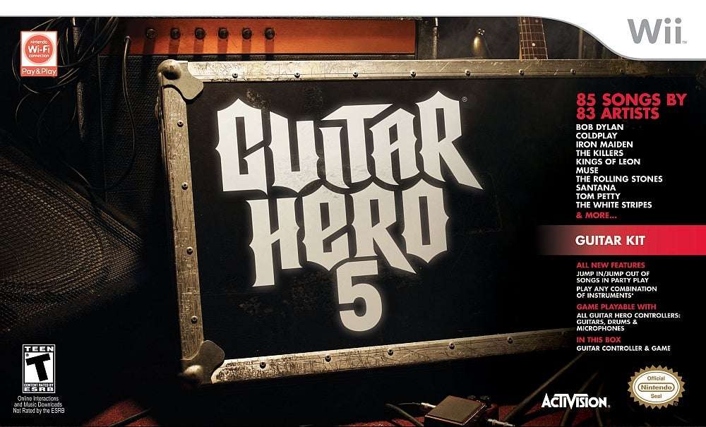 WII GUITAR HERO 2 GAMES WITH GUITAR BUNDLE / BID TO WIN
