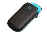 BlackBerry 8520/9300/9700/ 9780 Premium Leather Pocket Black and Turquoise