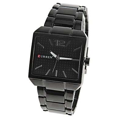 Curren Quartz Watch 1 Number and Strips Hour Marks Steel Watch Band for Men Wrist Watch Cool Watch U