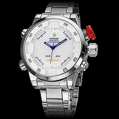 WEIDE Men's Watch Multi-Function Dual Time Zones Waterproof