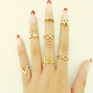 Ring Party/Daily/Casual/Sports Jewelry Gold Alloy Midi Rings (7pcs)