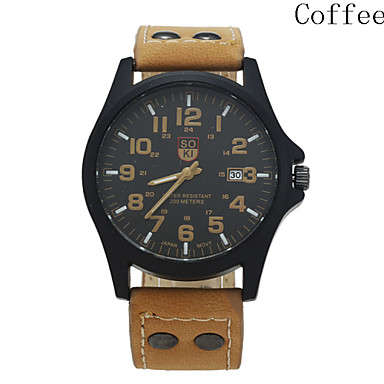 Fashion Leisure Men's Watch Calendar Leather Strap