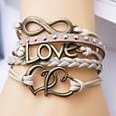 Infinity leather charm bracelets special, Handmade Bracelets. Love and Heart