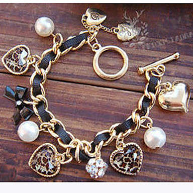 Pearl Heart Charm Bracelets Jewelry