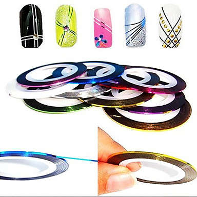 24PCS Mixs Color Striping Tape Line Nail Stripe Tape Nail Art Decoration Sticker