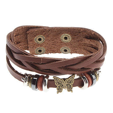 Butterfly Rivet Leather Bracelet