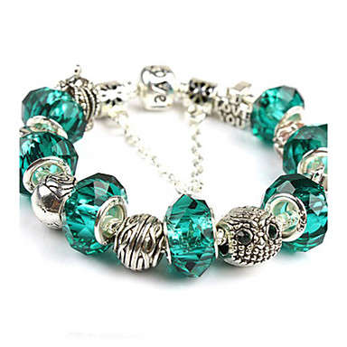 Silver Plated Glass Bead Bracelet