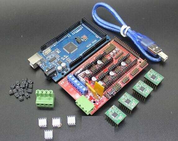 Stepper Driver Kit Mega 2560 R3 + RAMPS 1.4 + 5 A4988 Stepper Driver Modules - Arduino