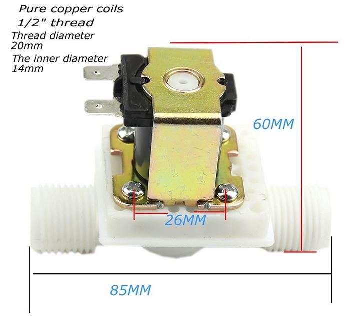 Electric Solenoid Valve- DC12V N/C Water Air Inlet Flow Switch